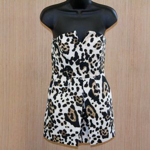 Topshop Strapless Leopard Print Romper - 4